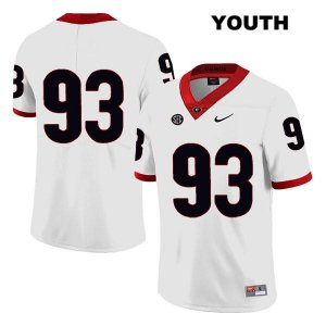 Youth Georgia Bulldogs NCAA #93 Antonio Poole Nike Stitched White Legend Authentic No Name College Football Jersey MAD7654TS